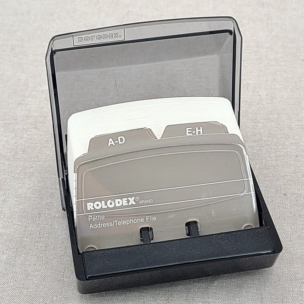 Vintage Rolodex S300C Petite Covered Card File System w/ Dividers & Blank Cards